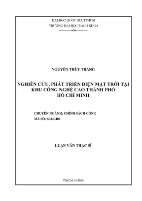 Luận văn thạc sĩ chính sách công nghiên cứu phát triển điện mặt trời tại khu công nghệ cao thành phố hồ chí minh