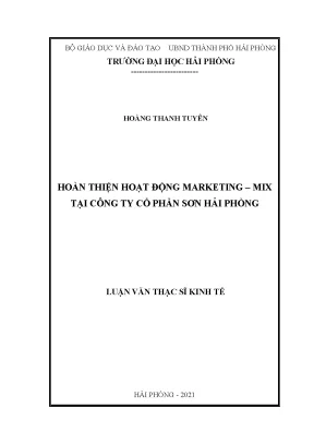 Luận văn thạc sĩ quản trị kinh doanh hoàn thiện hoạt động marketing mix tại công ty cổ phần sơn hải phòng