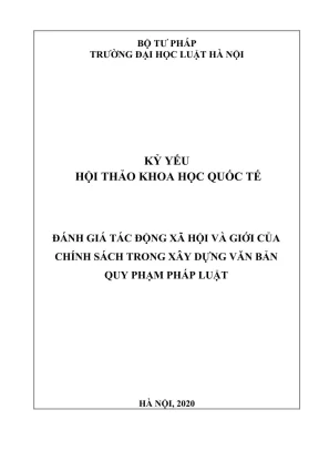 Kỷ yếu hội thảo khoa học quốc tế đánh giá tác động xã hội và giới của chính sách trong xây dựng văn bản quy phạm pháp luật