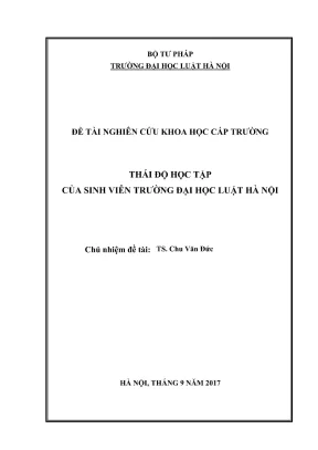 Đề tài nghiên cứu khoa học cấp trường thái độ học tập của sinh viên trường đại học luật hà nội