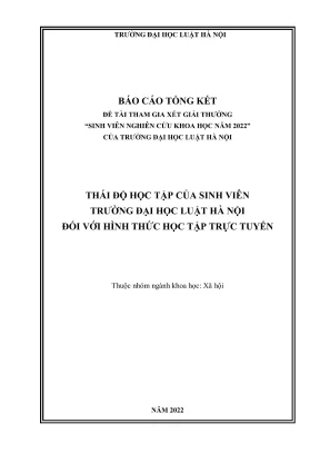 Đề tài sinh viên nghiên cứu khoa học thái độ học tập của sinh viên trường đại học luật hà nội đối với hình thức học tập trực tuyến