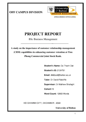 A study on the importance of customer relationship management crm capabilities in enhancing customer retention at tien phong commercial joint stock bank