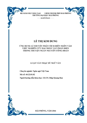 Luận văn thạc sĩ ngôn ngữ việt nam ứng dụng lí thuyết phân tích diễn ngôn vào việc nghiên cứu hai nhân vật phản diện trong truyện ngắn của nguyễn công hoan
