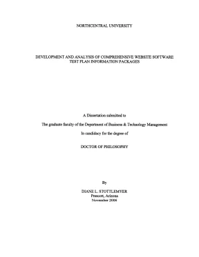 Luận án tiến sĩ development and analysis of comprehensive website software test plan information packages