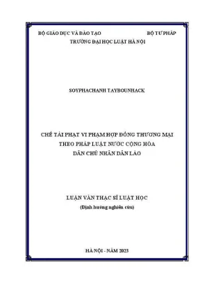 Luận văn thạc sĩ luật học chế tài phạt vi phạm hợp đồng thương mại theo pháp luật nước cộng hoà dân chủ nhân dân lào