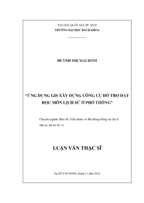 Luận văn thạc sĩ bản đổ viễn thám và hệ thống thông tin địa lý ứng dụng gis xây dựng công cụ hỗ trợ dạy học môn lịch sử ở phổ thông