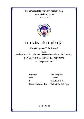 Chuyên đề thực tập phân tích các yếu tố ảnh hưởng đến giá cổ phiếu của một số ngân hàng tại việt nam giai đoạn 20092021