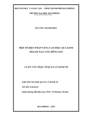 Luận văn thạc sĩ quản lý kinh tế một số biện pháp nâng cao hiệu quả kinh doanh tại cảng đông hải