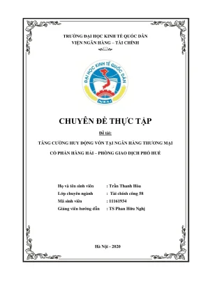 Chuyên đề thực tập tăng cường huy động vốn tại ngân hàng thương mại cổ phần hàng hải phòng giao dịch phố huế
