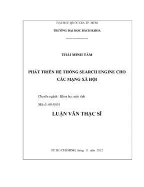 Luận văn thạc sĩ khoa học máy tính phát triển hệ thống search engine cho các mạng xã hội
