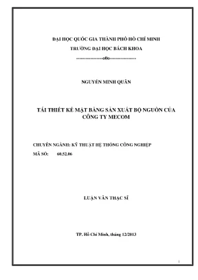 Luận văn thạc sĩ kỹ thuật hệ thống công nghiệp tái thiết kế mặt bằng sản xuất bộ nguồn của công ty mecom