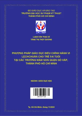 Phương pháp giáo dục điều chỉnh hành vi lệch chuẩn cho trẻ 56 tuổi tại các trường mầm non quận gò vấp thành phố hồ chí minh