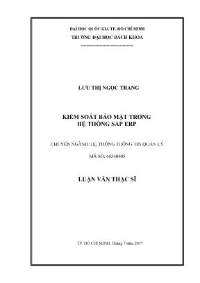 Luận văn thạc sĩ hệ thống thông tin quản lý kiểm soát bảo mật trong hệ thống sap erp