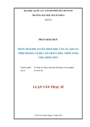 Luận văn thạc sĩ kỹ thuật xây dựng phân tích phi tuyến hình học ứng xử khung thép phẳng có hệ cản chất lỏng nhớt vfd chịu động đất