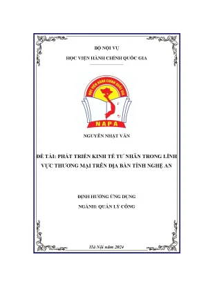 Luận văn thạc sĩ quản lý công phát triển kinh tế tư nhân trong lĩnh vực thương mại trên địa bàn tỉnh nghệ an