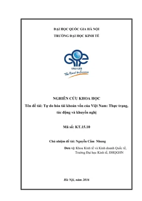 Đề tài nghiên cứu khoa học tự do hóa tài khoản vốn của việt nam thực trạng tác động và khuyến nghị