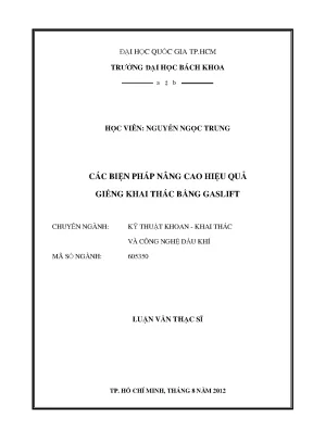 Luận văn thạc sĩ công nghệ khoan và khai thác dầu khí các biện pháp nâng cao hiệu quả giếng khai thác bằng gaslift