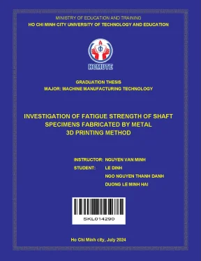 Investigation of fatigue strength of shaft specimens fabricated by metal 3d printing method