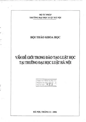 Kỷ yếu hội thảo cấp trường vấn đề giới trong đào tạo luật học tại trường đại học luật hà nội