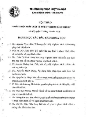 Hội thảo khoa học hoàn thiện pháp luật về xử lý vi phạm hành chính