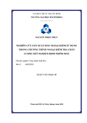 Luận văn thạc sĩ công nghệ sinh học nghiên cứu sản xuất mẫu ngoại kiểm sử dụng trong chương trình ngoại kiểm tra chất lượng xét nghiệm định nhóm máu