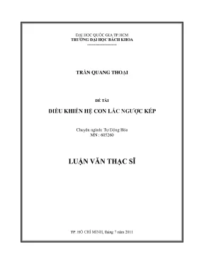 Luận văn thạc sĩ kỹ thuật điều khiển và tự động hóa điều khiển con lắc ngược kép