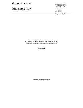 United states import prohibition of certain shrimp and shrimp products wto dispute settlement body