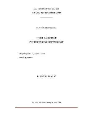 Luận văn thạc sĩ tự động hóa thiết kế bộ điều khiển phi tuyến cho hệ pendupot