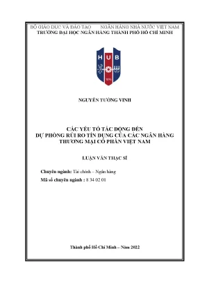 Các yếu tố tác động đến dự phòng rủi ro tín dụng của các ngân hàng thương mại cổ phần việt nam