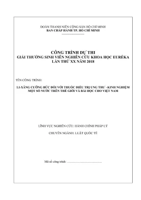 Đề tài sinh viên nghiên cứu khoa học lixăng cưỡng bức đối với thuốc điều trị ung thư kinh nghiệm một số nước trên thế giới và bài học cho việt nam