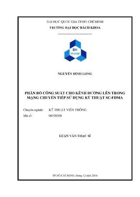 Luận văn thạc sĩ kỹ thuật viễn thông phân bổ công suất cho kênh đường lên trong mạng chuyển tiếp sử dụng kỹ thuật scfdma