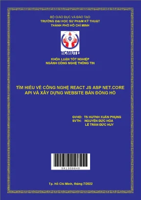 Tìm hiểu về công nghệ react js asp net core api và xây dựng website bán đồng hồ