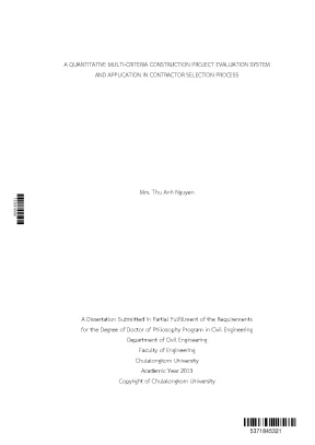 Luận án tiến sĩ a quantitative multicriteria construction project evaluation system and application in contractor selection process