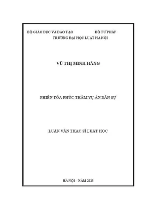Luận văn thạc sĩ luật học phiên toà phúc thẩm vụ án dân sự