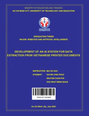 Đồ án tốt nghiệp robtics và trí tuệ nhân tạo development of an ai system for data extraction from vietnamese printed documents