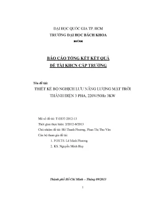 Đề tài nghiên cứu khoa học cấp trường thiết kế bộ nghịch lưu năng lượng mặt trời thành điện 3 pha 220v