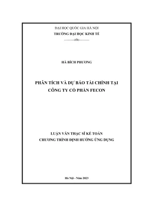 Luận văn thạc sĩ kế toán phân tích và dự báo tài chính tại công ty cổ phần fecon