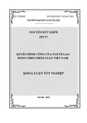 Khoá luận tốt nghiệp quyền đình công của người lao động theo pháp luật việt nam
