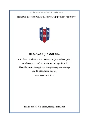Báo cáo tự đánh giá chương trình đào tạo đại học chính quy ngành hệ thống thông tin quản lý trường đại học ngân hàng thành phố hồ chí minh