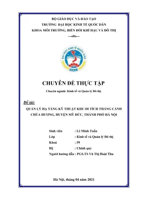 Chuyên đề thực tập quản lý hạ tầng kỹ thuật khu di tích thắng cảnh chùa hương huyện mỹ đức thành phố hà nội