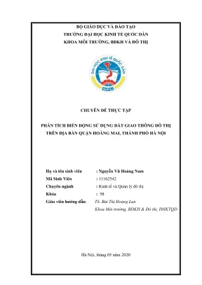 Chuyên đề thực tập phân tích biến động sử dụng đất giao thông trên địa bàn quận hoàng mai thành phố hà nội