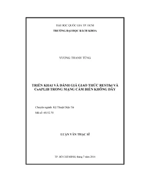 Luận văn thạc sĩ kỹ thuật điện tử triển khai và đánh giá giao thức restful và coaplib trong mạng cảm biến không dây