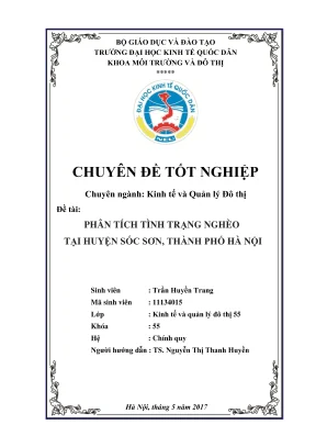 Chuyên đề tốt nghiệp phân tích tình trạng nghèo tại huyện sóc sơn thành phố hà nội
