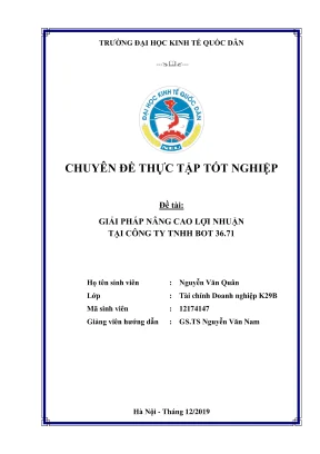 Chuyên đề thực tập tốt nghiệp giải pháp nâng cao lợi nhuận tại công ty tnhh bot 36 71