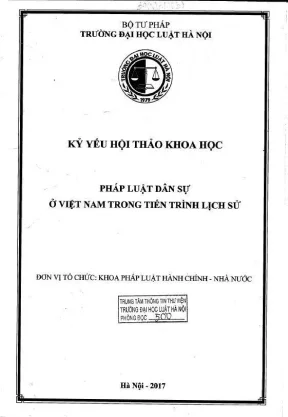 Kỷ yếu hội thảo khoa học cấp khoa pháp luật dân sự ở việt nam trong tiến trình lịch sử