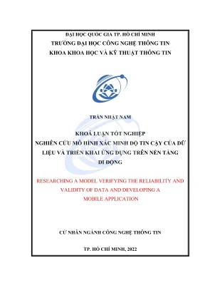 Khóa luận tốt nghiệp công nghệ thông tin nghiên cứu mô hình xác minh độ tin cậy của dữ liệu và triển khai ứng dụng trên nền tảng di động