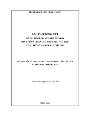 Đề tài sinh viên nghiên cứu khoa học mô hình xét xử trực tuyến ở một số nước trên thế giới và kiến nghị cho việt nam
