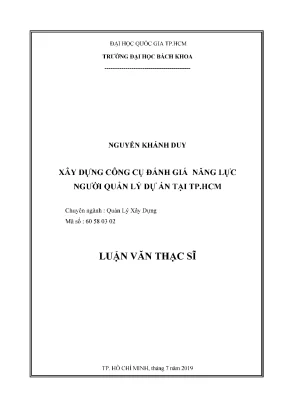 Luận văn thạc sĩ quản lý xây dựng xây dựng công cụ đánh giá năng lực người quản lý dự án tại tp hcm