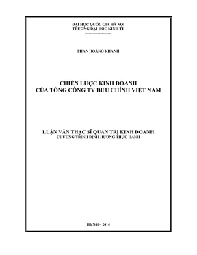 Luận văn thạc sĩ quản trị kinh doanh chiến lược kinh doanh của tổng công ty bưu chính việt nam