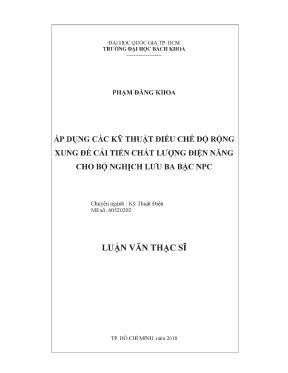 Luận văn thạc sĩ kỹ thuật điện áp dụng các kỹ thuật điều chế độ rộng xung để cải tiến chất lượng điện cho bộ nghịch lưu ba bậc npc